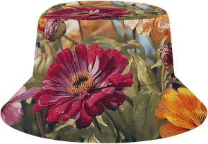 Unisex Foldable Sun Protection Bucket Hat - Wide Brim Outdoor Kiwi Slice Bucket Cap for Camping Travel