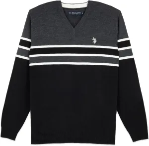 U.S. POLO ASSN. Men's V-Neck Ultrasoft Trim Fit Acrylic Sweater - Casual Lightweight Under or Over Layer
