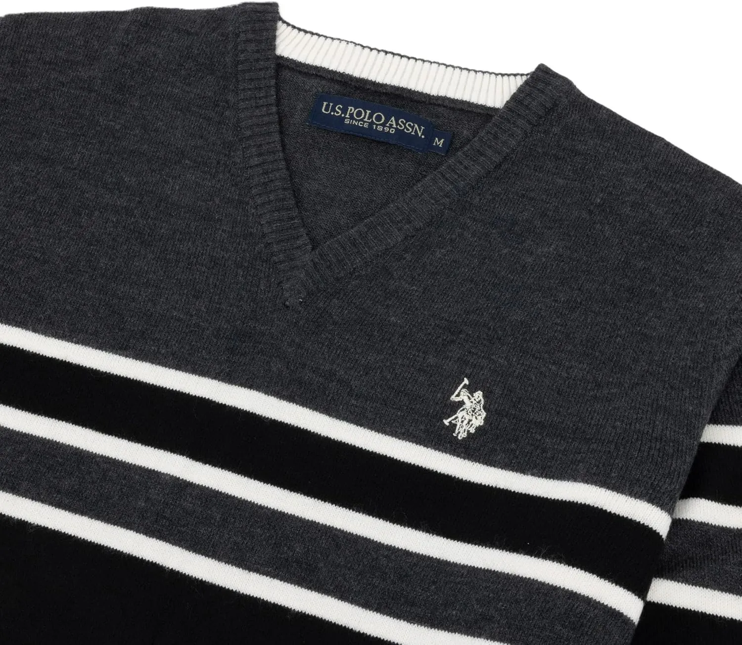 U.S. POLO ASSN. Men's V-Neck Ultrasoft Trim Fit Acrylic Sweater - Casual Lightweight Under or Over Layer