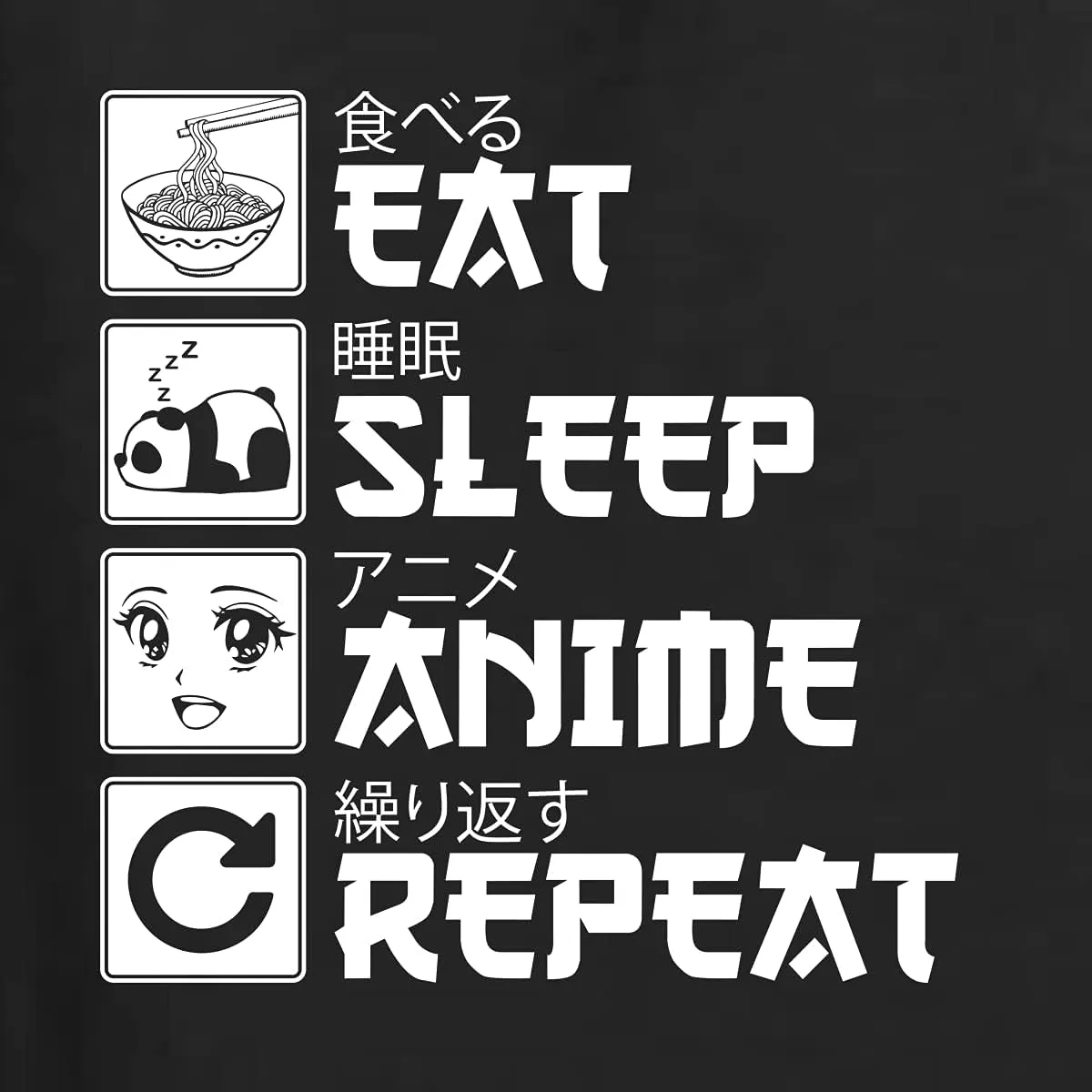 Wild Bobby Eat Sleep Anime Repeat Pop Culture Unisex Graphic Hoodie Sweatshirt
