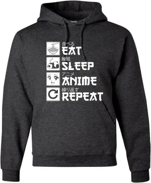 Wild Bobby Eat Sleep Anime Repeat Pop Culture Unisex Graphic Hoodie Sweatshirt