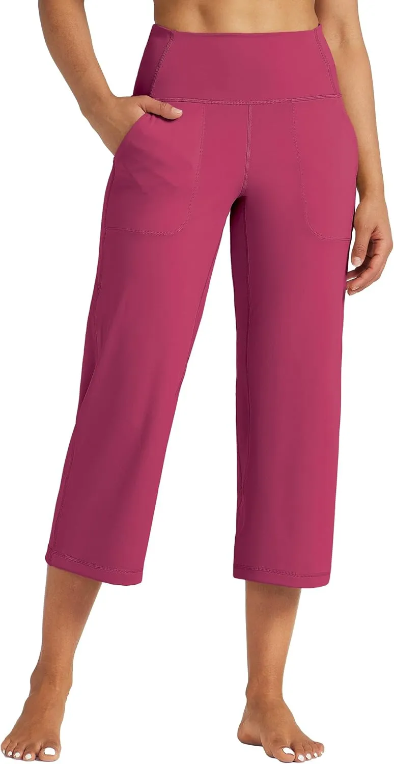 Willit Women's Yoga Capris Pants High Waist Leggings Athletic Exercise Workout Crop Capris Quick Dry 23"