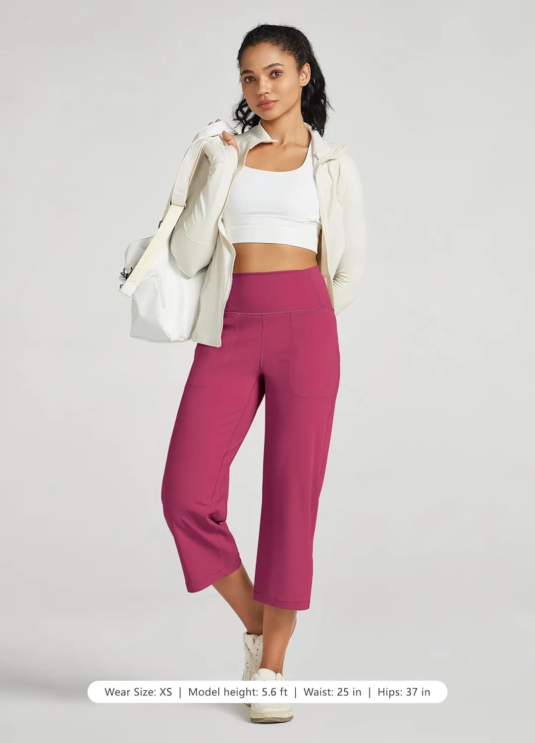 Willit Women's Yoga Capris Pants High Waist Leggings Athletic Exercise Workout Crop Capris Quick Dry 23"