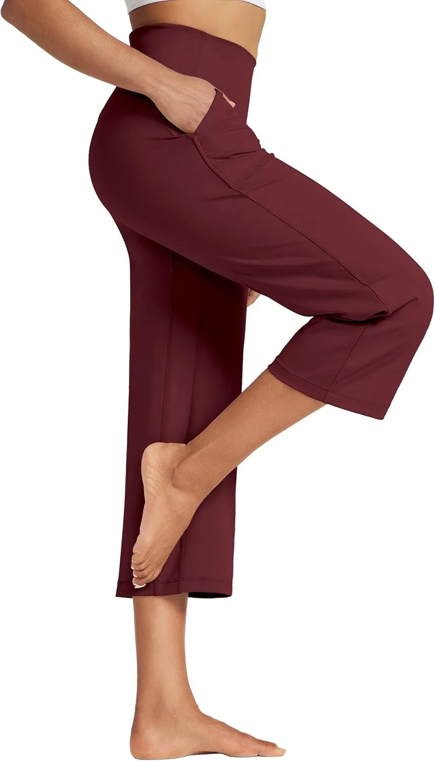 Willit Women's Yoga Capris Pants High Waist Leggings Athletic Exercise Workout Crop Capris Quick Dry 23"