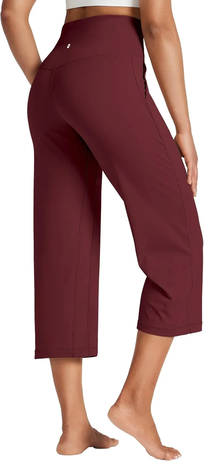 Willit Women's Yoga Capris Pants High Waist Leggings Athletic Exercise Workout Crop Capris Quick Dry 23"