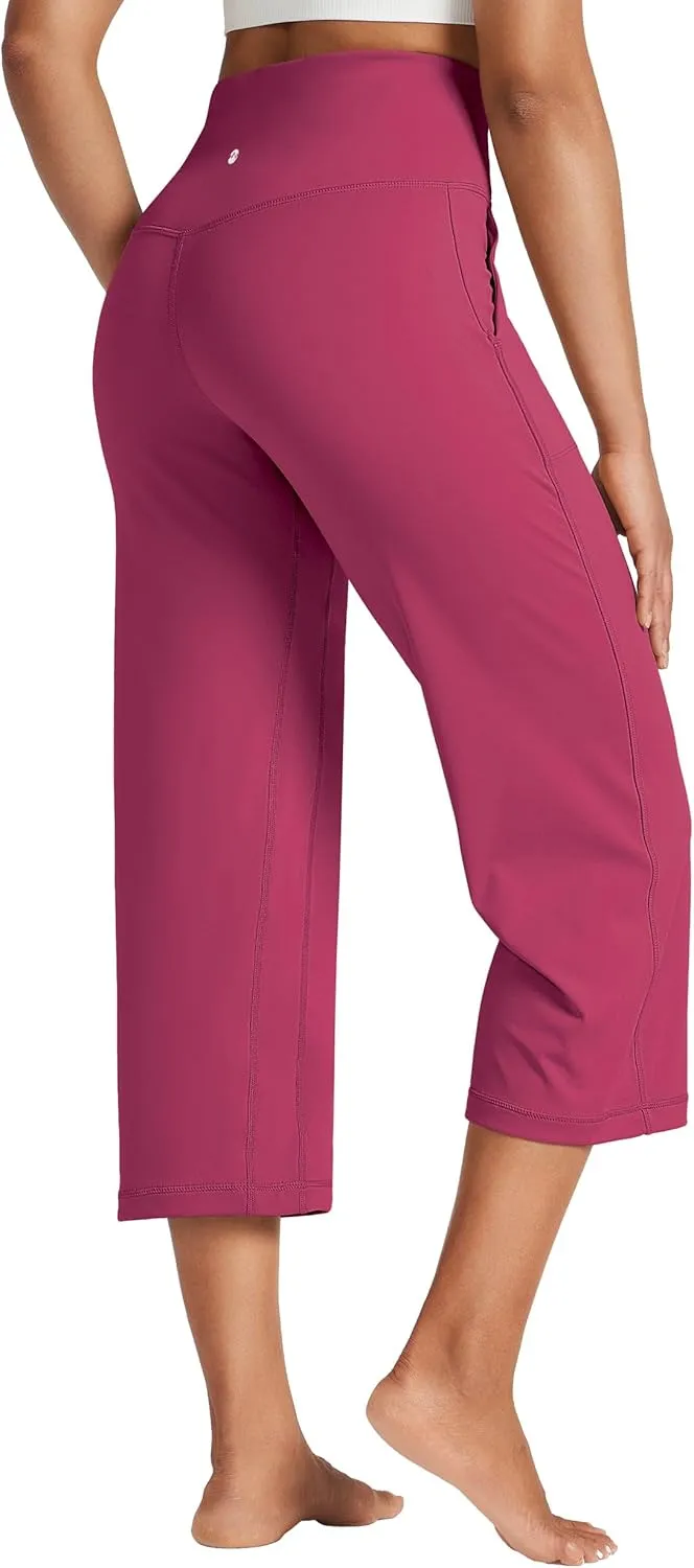 Willit Women's Yoga Capris Pants High Waist Leggings Athletic Exercise Workout Crop Capris Quick Dry 23"