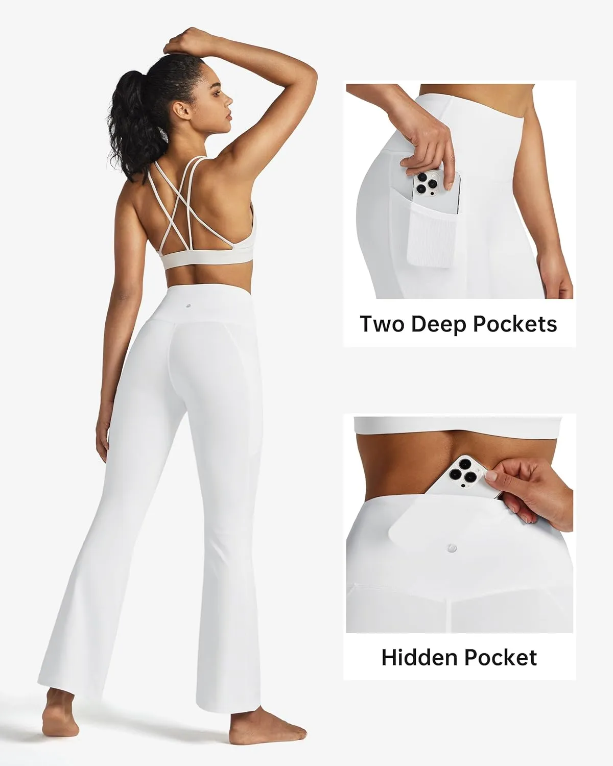 Willit Women's Yoga Pants 27"/29"/31"/33" Flare Leggings Bootcut High Waist Tummy Control Workout Pants with Pockets