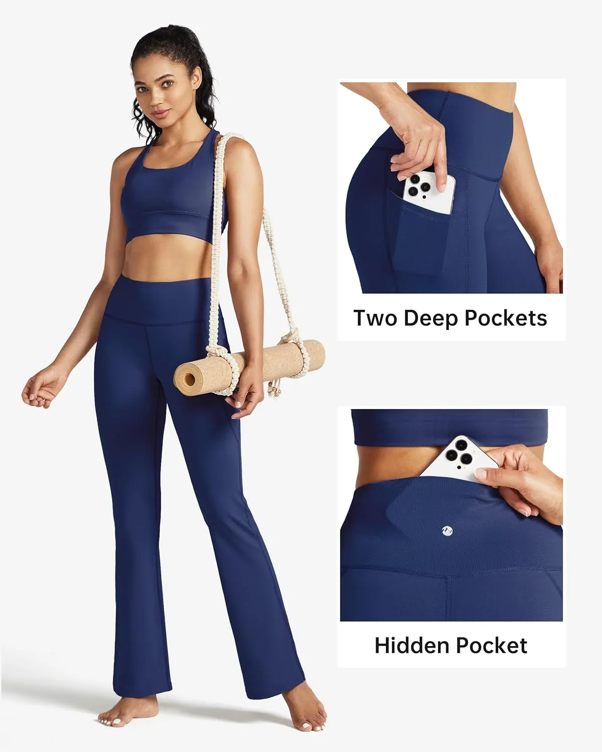 Willit Women's Yoga Pants 27"/29"/31"/33" Flare Leggings Bootcut High Waist Tummy Control Workout Pants with Pockets