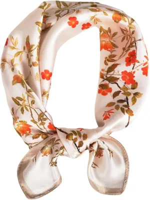 Women 100% Mulberry Silk Neck Scarf Lightweight Digital Print Small Square Scarfs- Neckerchief Gift Packing 21"*21"