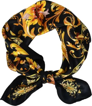 Women 100% Mulberry Silk Neck Scarf Lightweight Digital Print Small Square Scarfs- Neckerchief Gift Packing 21"*21"