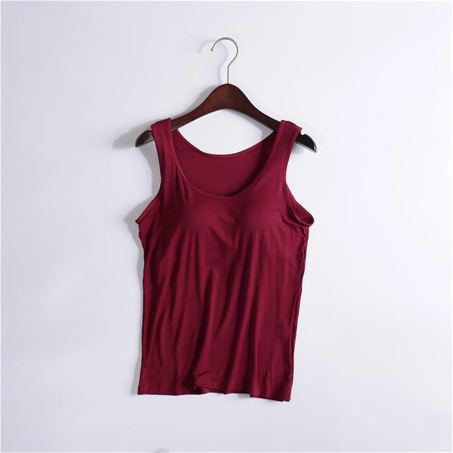 Women Tank Tops with Built in Bras 2025 Summer Strap Basic Layer Padded Bra Cami Shirts Cotton Workout Yoga Tops