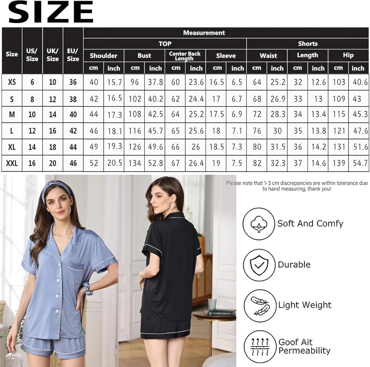 Womens 3Pcs Pajama Sets Soft Pajamas Set Button Down Sleepwear Knitted Pjs XS-XXL Pj Lounge Set Bride Nightwear