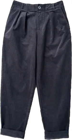 Women’s Corduroy Cotton Harem Pants Elastic Waist Plus Size Vintage Year-Round Loungewear