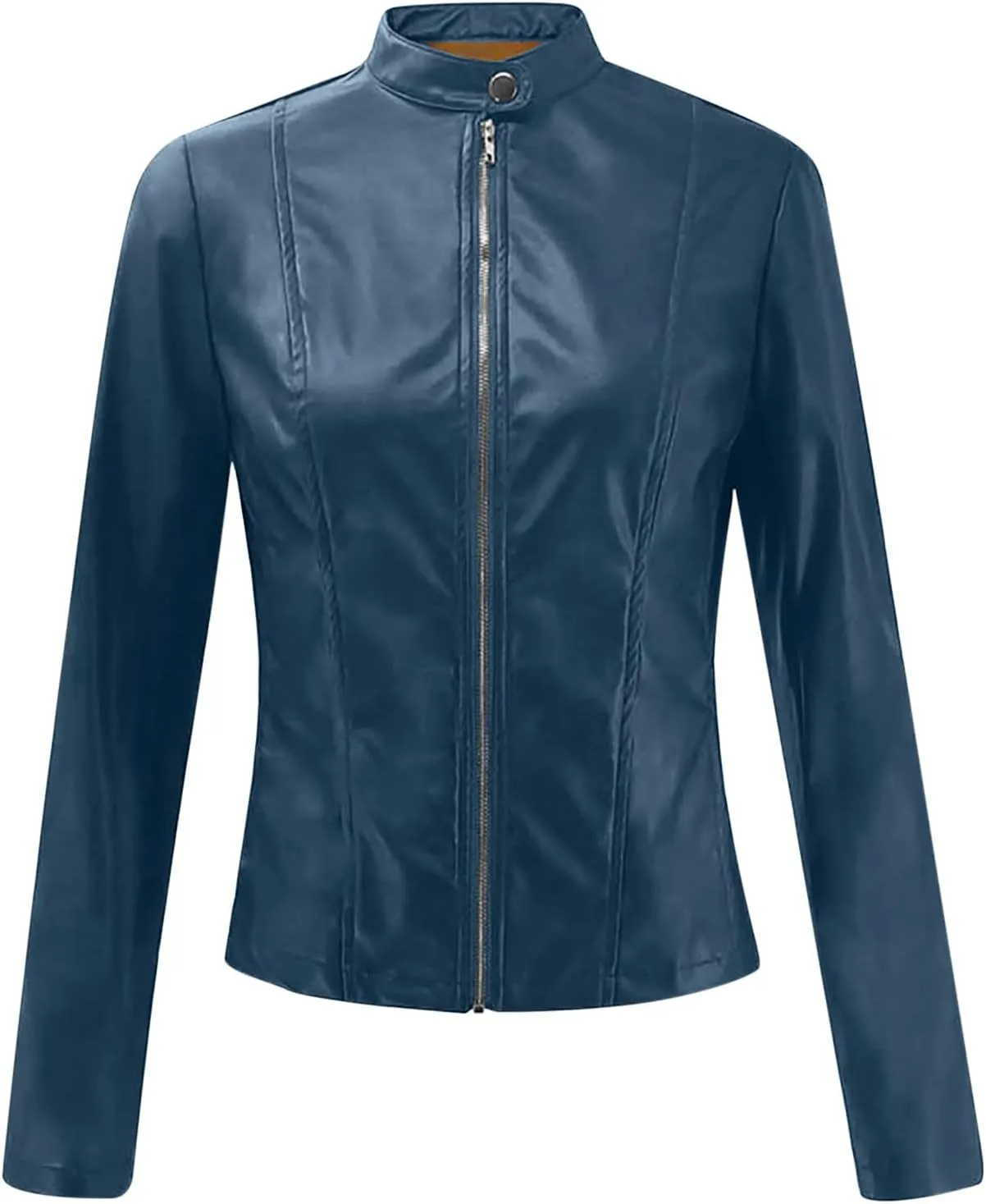 Womens Faux Leather Jacket Lightweight Faux Suede Motorcycle Jackets Zip Up Short Pleather Moto Biker Outwear Coat