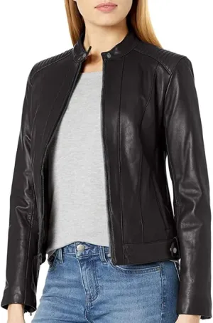 WOMEN'S LEATHER JACKET Bomber Motorcycle Biker Real Lambskin Leather Jacket for Womens