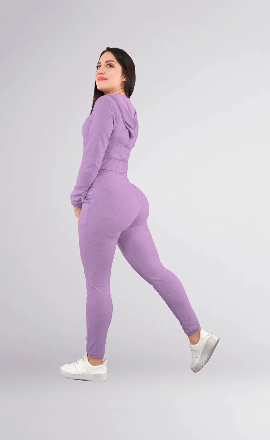 Women's Long Sleeve Crop Top and Pants Pajama Sets 2 Piece Jogger Long Sleepwear Loungewear Pjs Sets,Black,Small