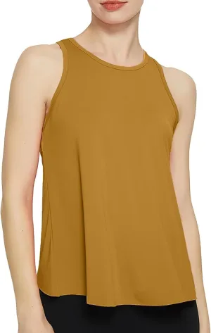 Women's Seamless Tank Top Crew Neck Sleeveless Crop Tops Athletic Tops Workout Racerback Loose Fit Yoga Top Stretch