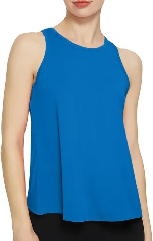 Women's Seamless Tank Top Crew Neck Sleeveless Crop Tops Athletic Tops Workout Racerback Loose Fit Yoga Top Stretch