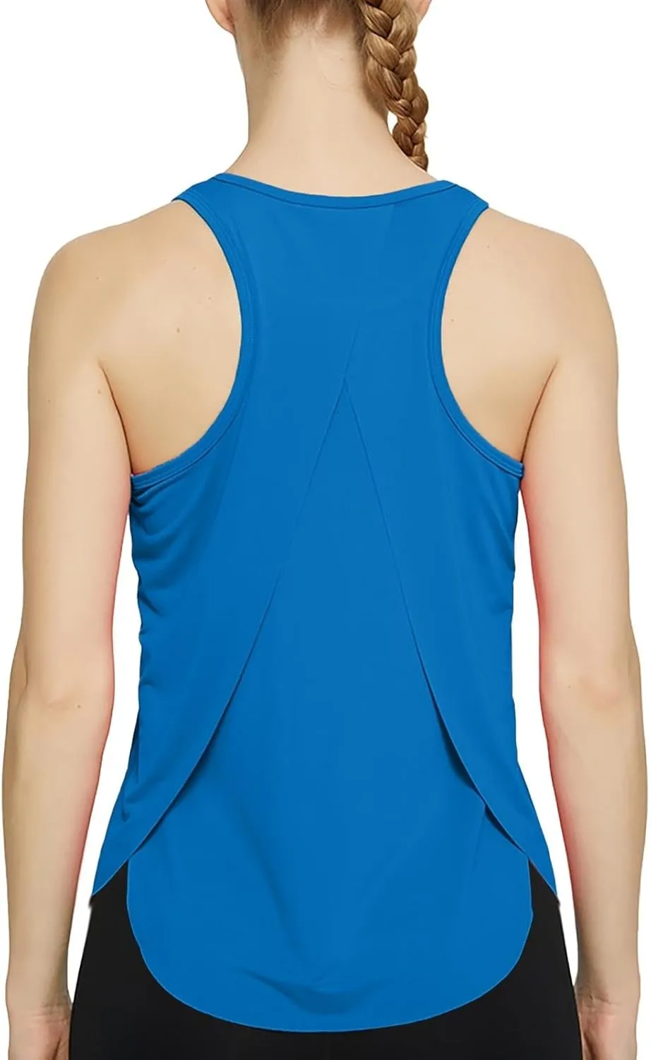 Women's Seamless Tank Top Crew Neck Sleeveless Crop Tops Athletic Tops Workout Racerback Loose Fit Yoga Top Stretch