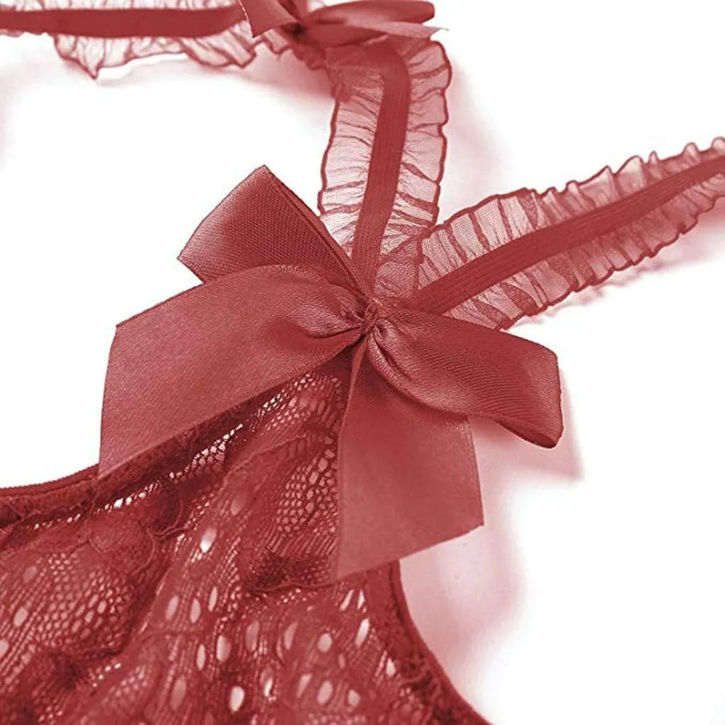 Women's Sexy Lace Babydoll Chemise Kimono Robe Bridal Nightgown Bridal Sleepwear Lingerie Sets