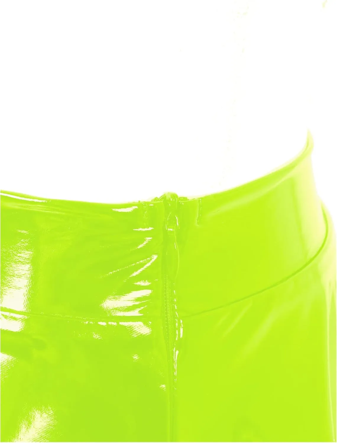 Women's Wet Look Flared Pleated Mini Skater Skirts A-line Miniskirts Clubwear Rave Outfits