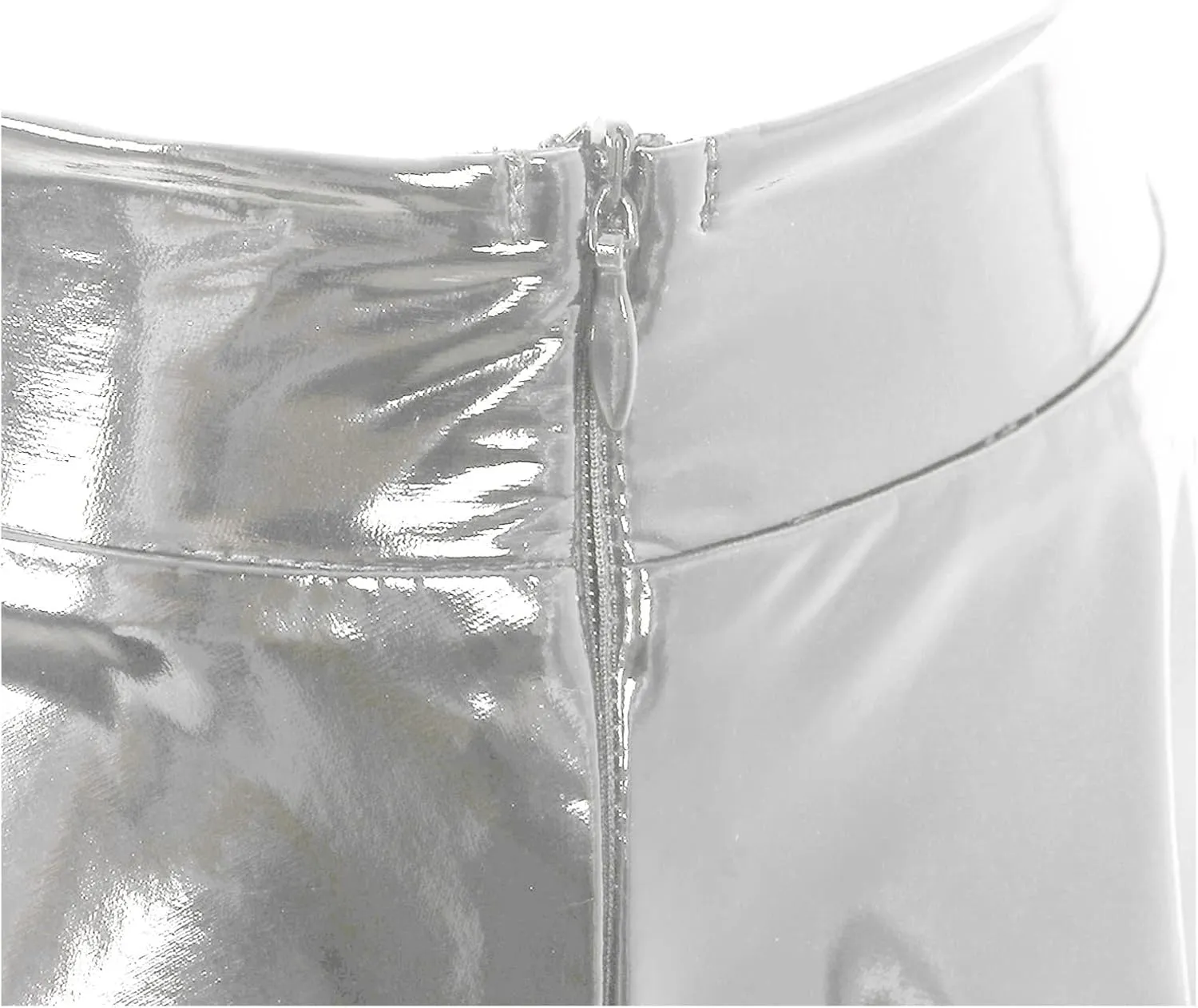 Women's Wet Look Flared Pleated Mini Skater Skirts A-line Miniskirts Clubwear Rave Outfits