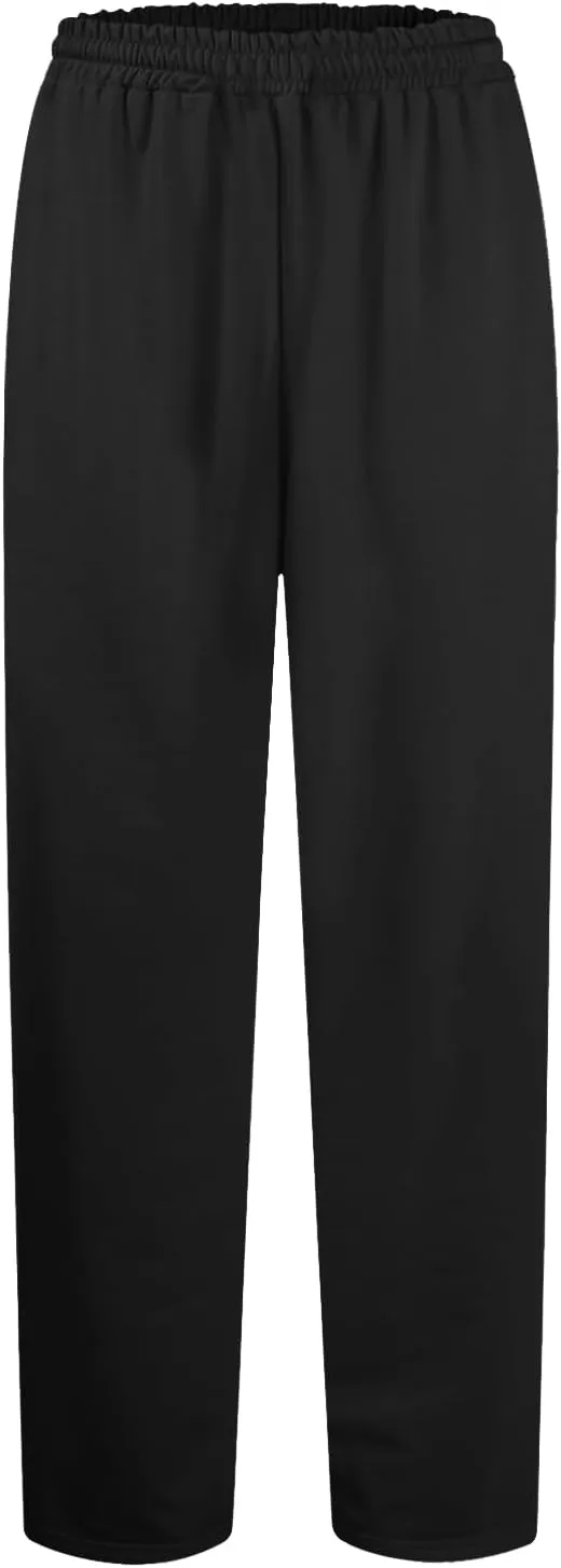Women's Wide Leg Sweatpants Trendy Interior Drawstring Baggy Sweatpants Y2K Straight Leg Sweatpants with Pockets