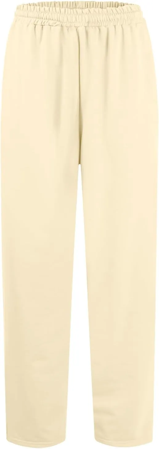 Women's Wide Leg Sweatpants Trendy Interior Drawstring Baggy Sweatpants Y2K Straight Leg Sweatpants with Pockets