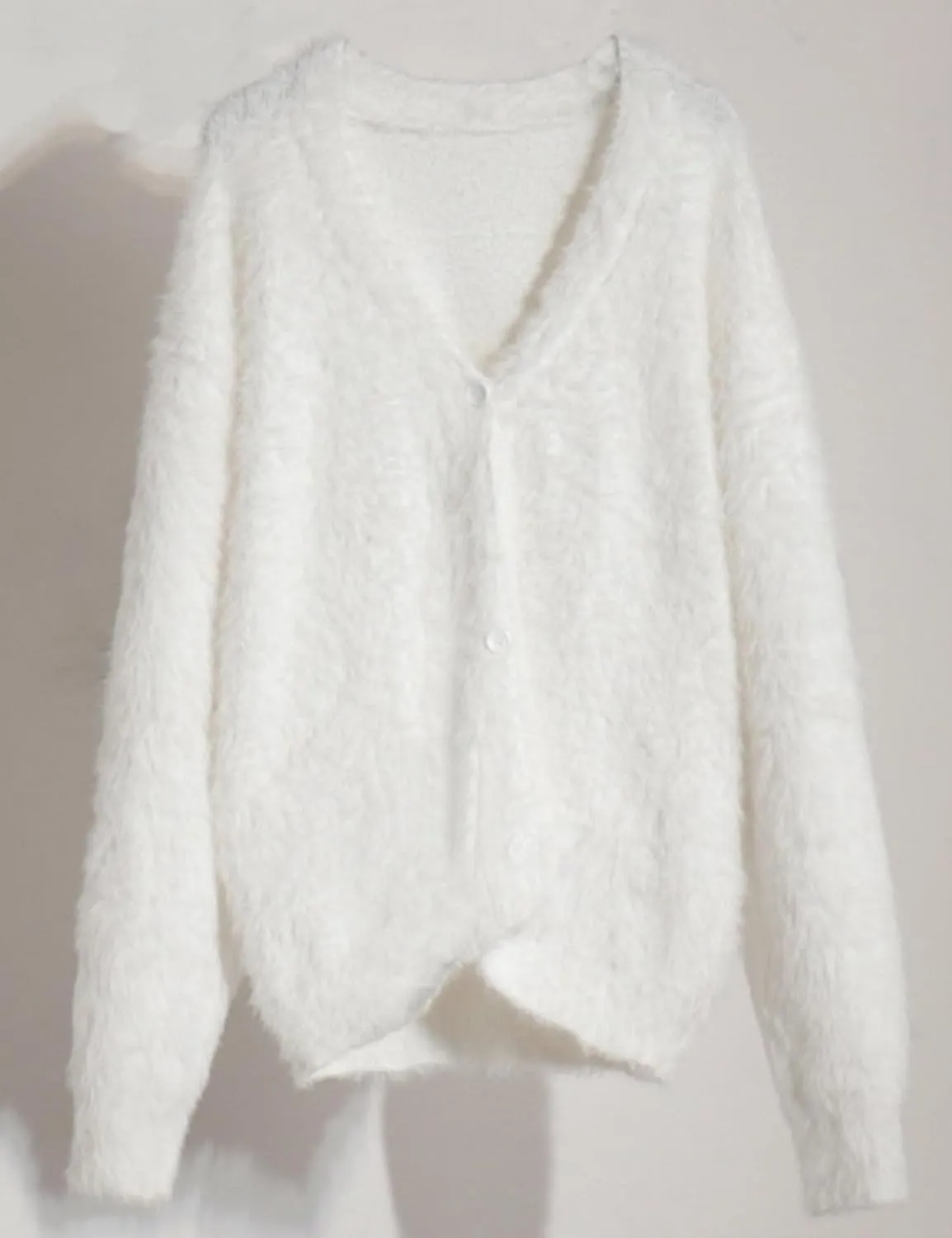 Yimoon Womens Fuzzy Cardigan Sweater V Neck Long Sleeve Button Down Slouchy Furry Knit Sweaters 2024