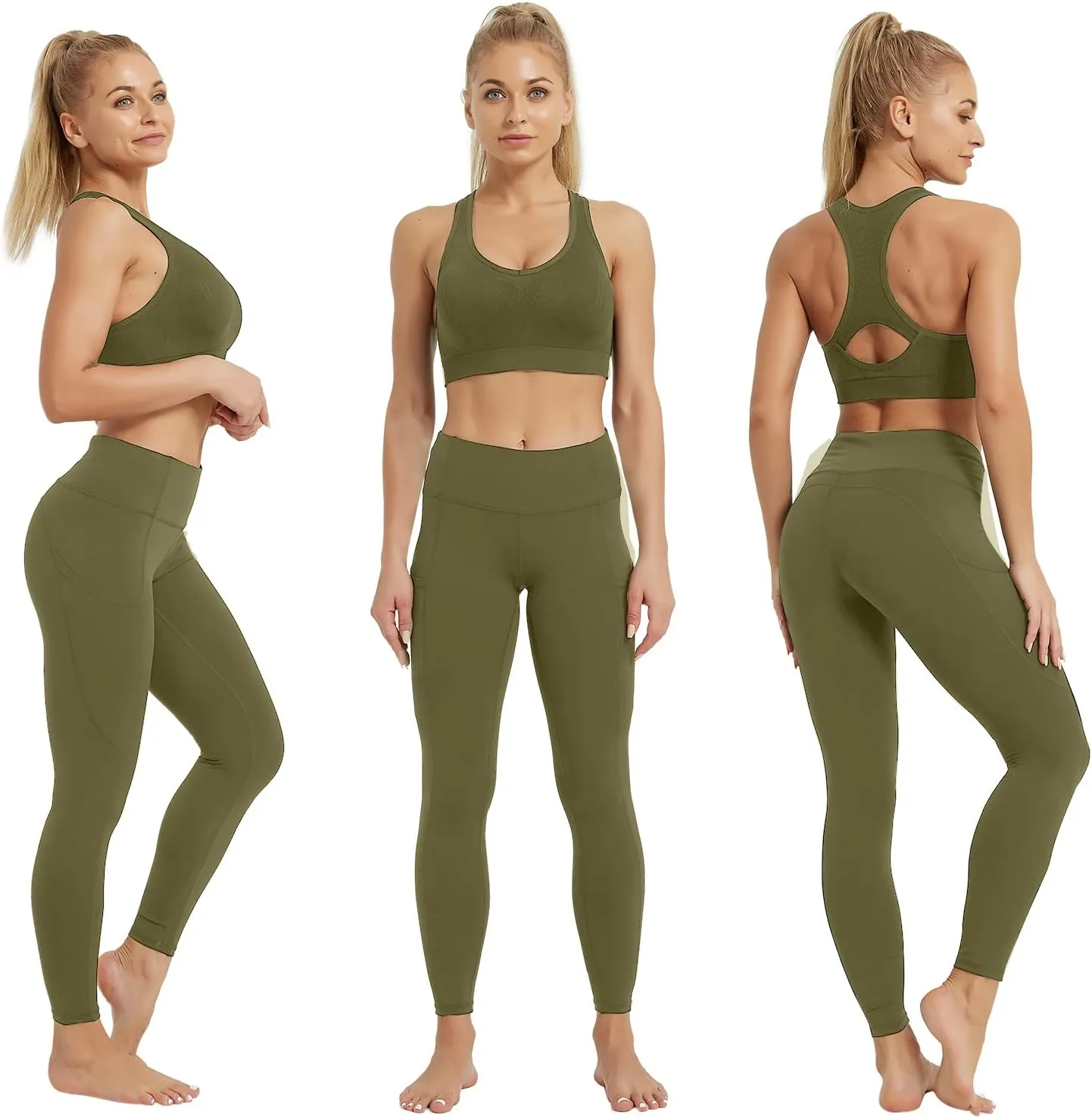 Yoga Leggings for Women with Pockets High Waisted Tummy Control Women's Butt Lift Yoga Workout Leggings Running Pants
