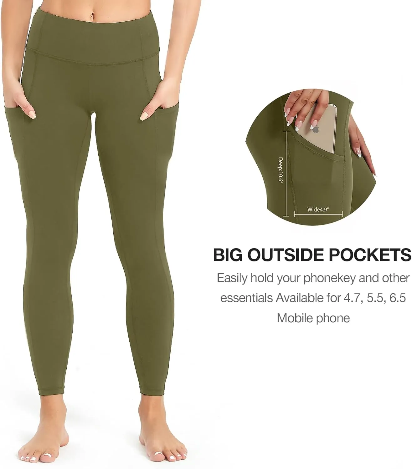 Yoga Leggings for Women with Pockets High Waisted Tummy Control Women's Butt Lift Yoga Workout Leggings Running Pants
