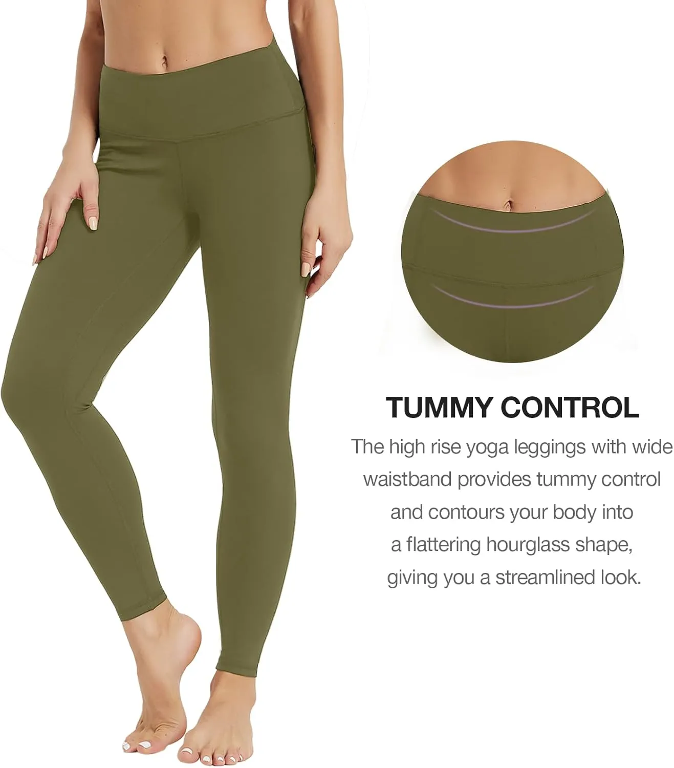 Yoga Leggings for Women with Pockets High Waisted Tummy Control Women's Butt Lift Yoga Workout Leggings Running Pants