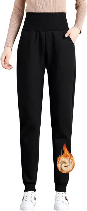 ZGZZ7 Women's Sherpa-Lined Sweatpants Winter Fleece Joggers Loungewear Workout Active Track Pants