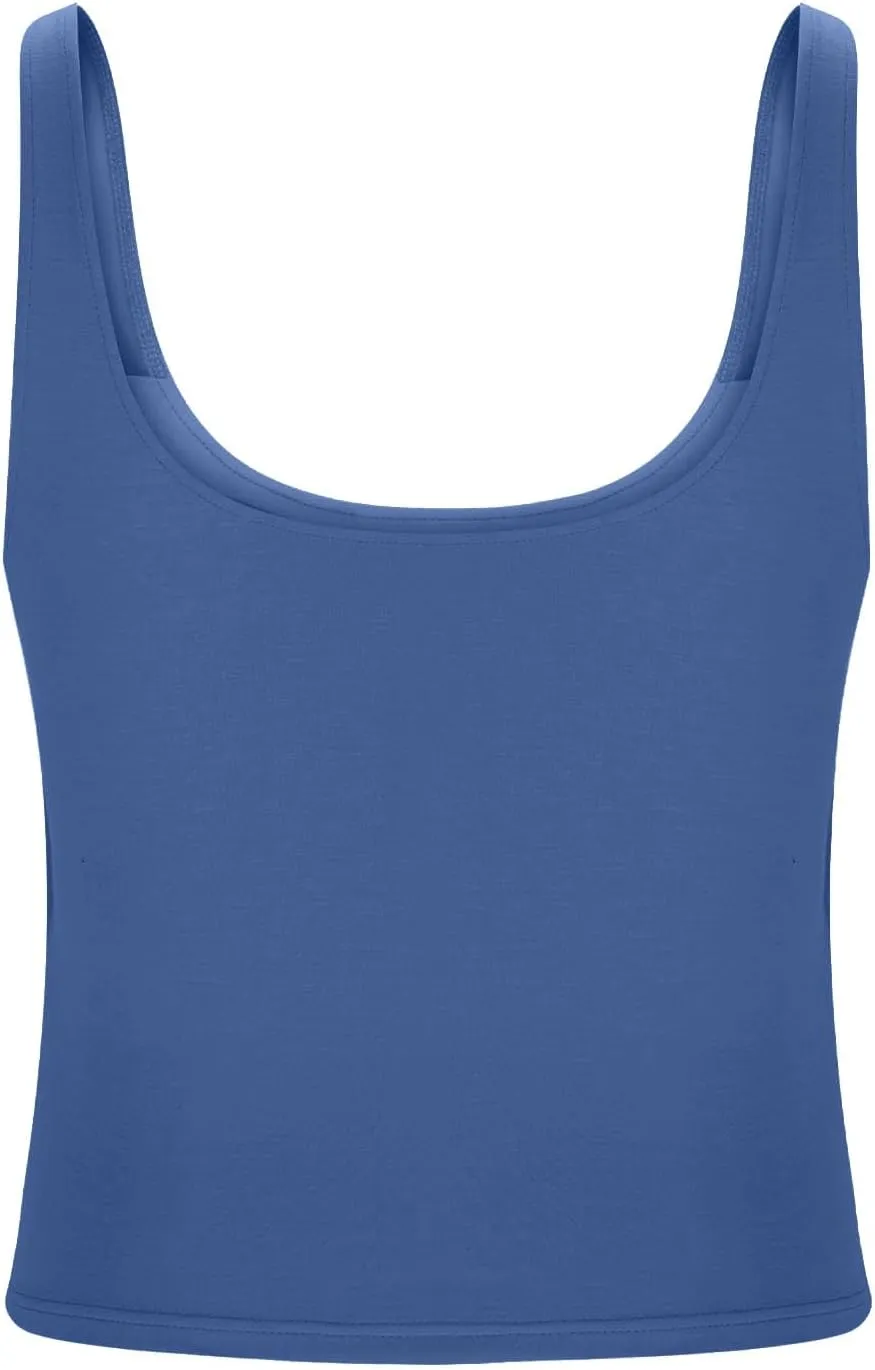 ZYXTIM Built in Bra Tank Tops for Women Sleeveless V Neck Workout Yoga Camis Shirts Cotton Stretch Quick Dry Basic Cami Tops