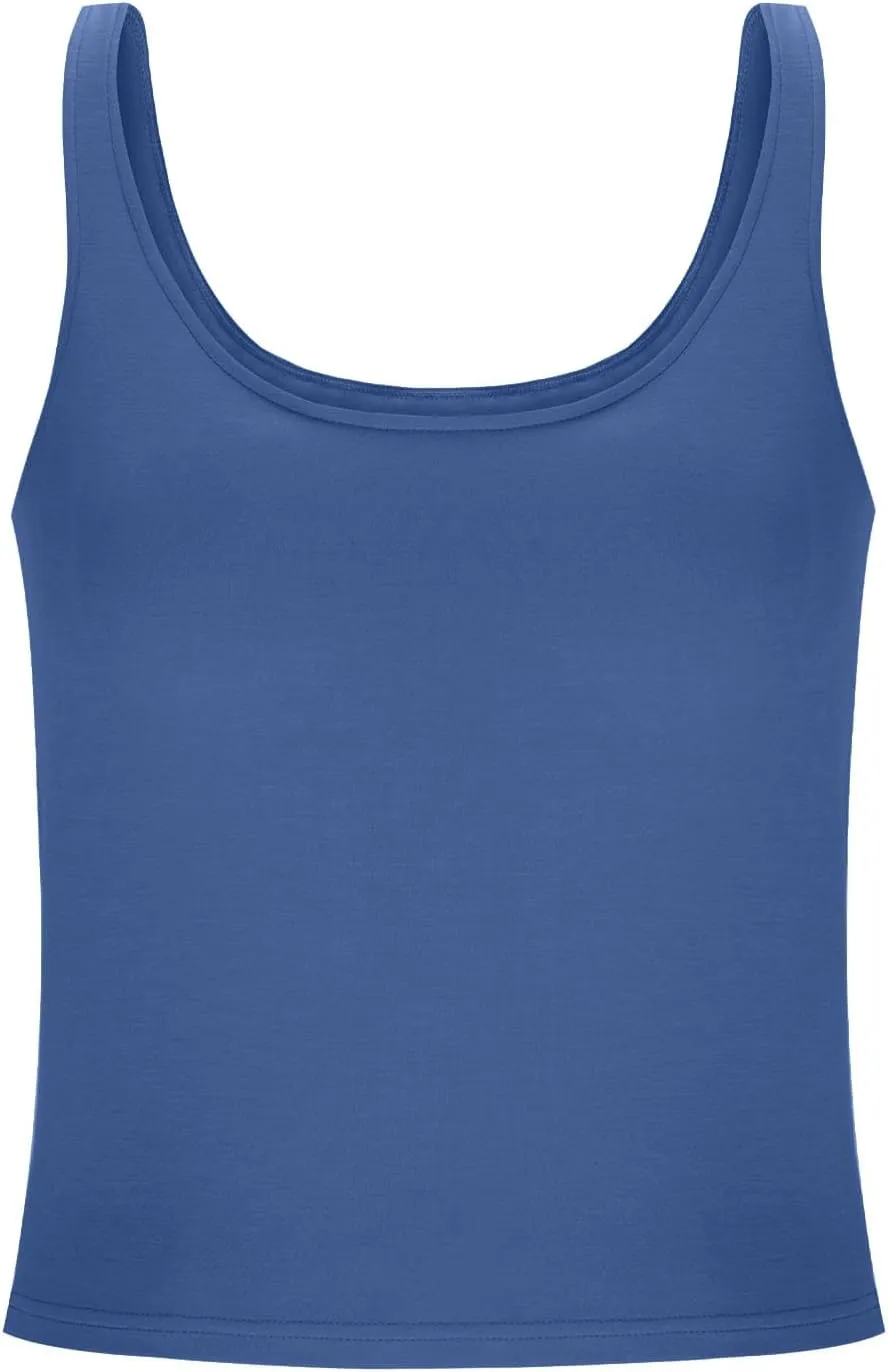 ZYXTIM Built in Bra Tank Tops for Women Sleeveless V Neck Workout Yoga Camis Shirts Cotton Stretch Quick Dry Basic Cami Tops
